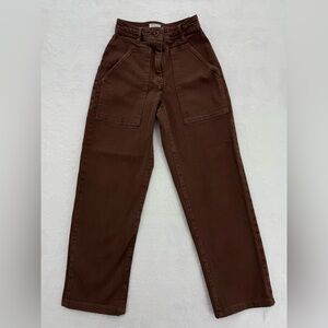 Aritzia Wilfred Free Modern Utility Pants Brown Size 00